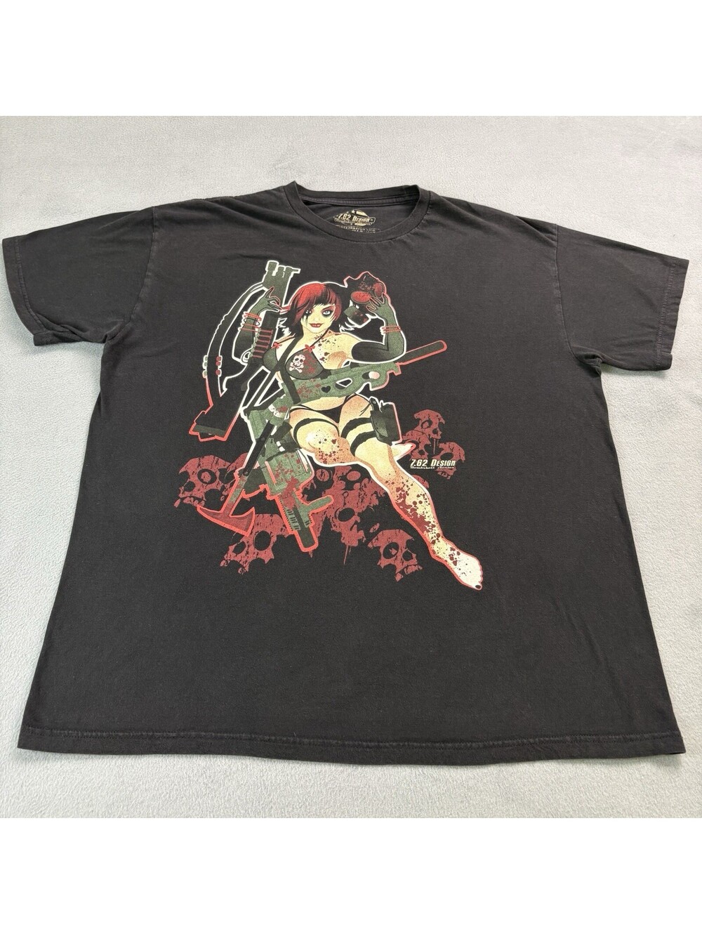 7.26 Design Bombshell Collection Military Pin Up Girl T Shirt Size XL Black